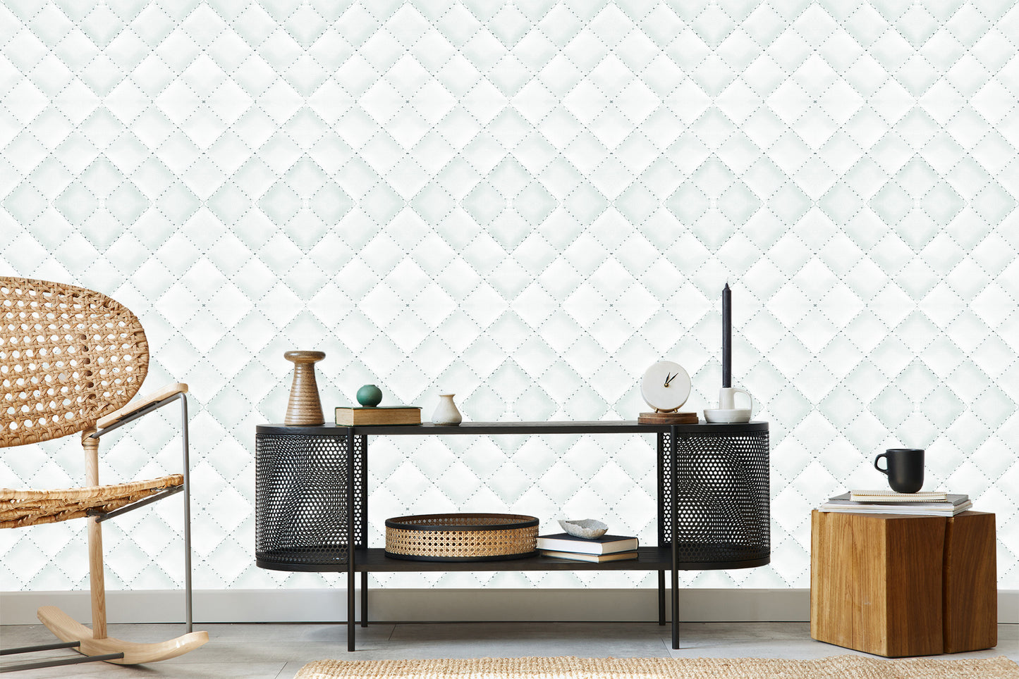 Wallpaper Patterned Quilted Leather