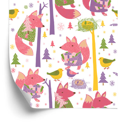 Wallpaper For Children - Fox And Birds In The Forest