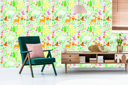 Wallpaper For Children - The Forest And Its Inhabitants