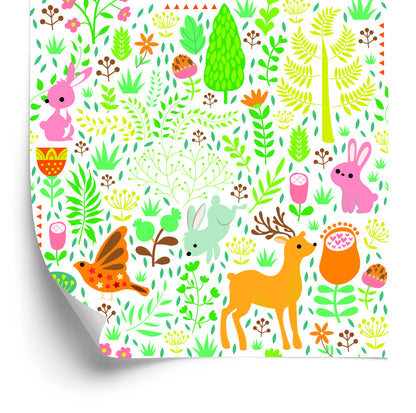 Wallpaper For Children - The Forest And Its Inhabitants