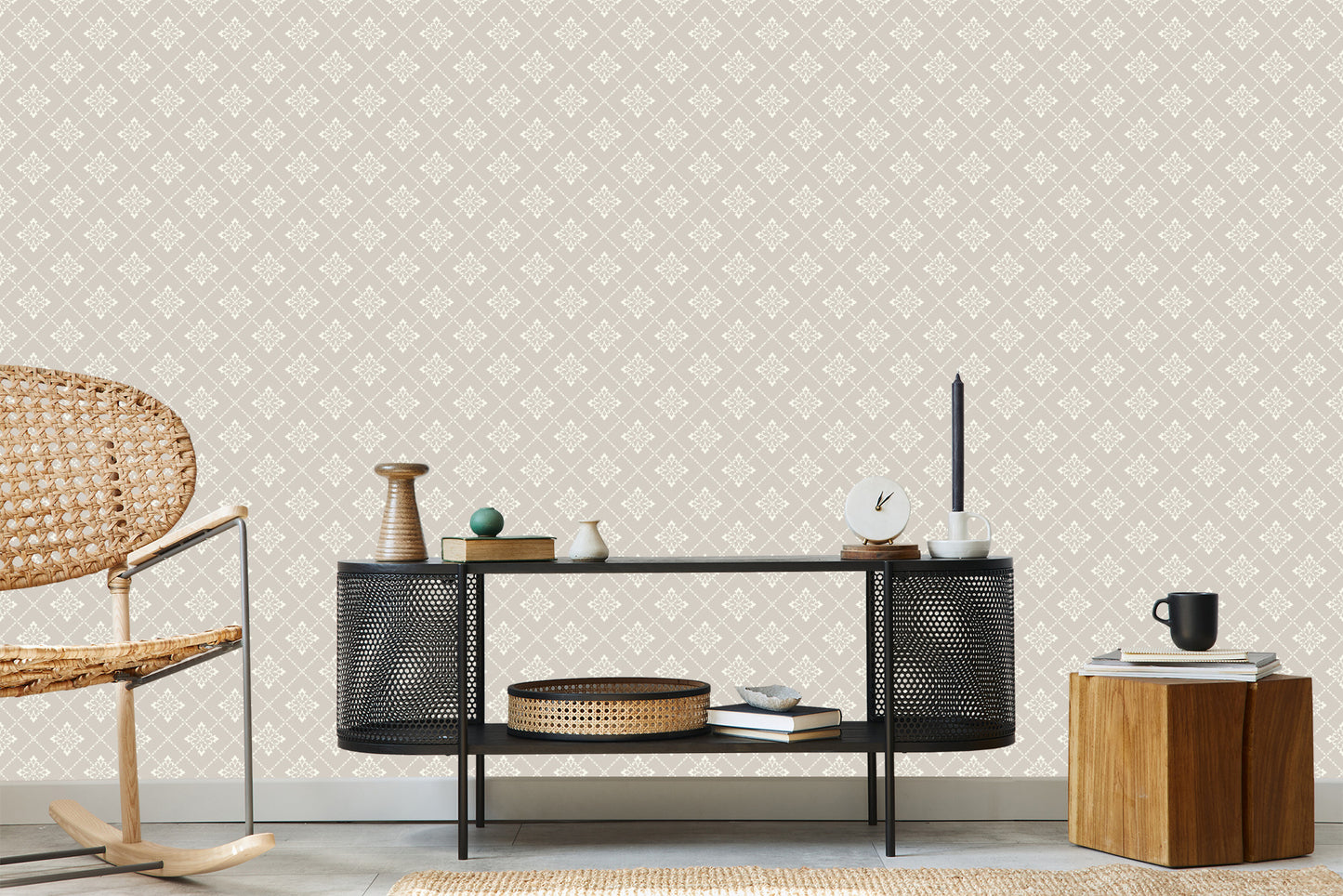 Wallpaper Stylish Mosaic With Ornaments