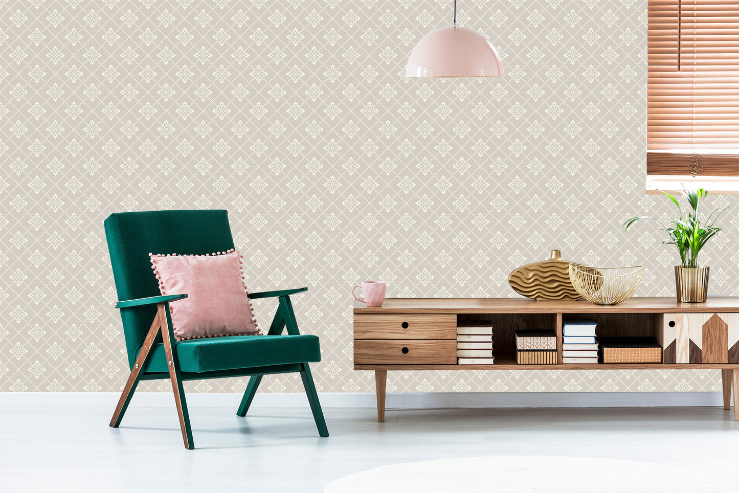 Wallpaper Stylish Mosaic With Ornaments
