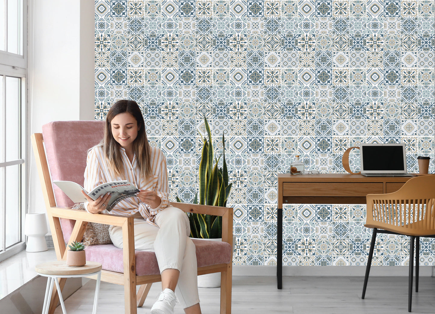 Wallpaper Abstract Mosaic In Pastel Colors