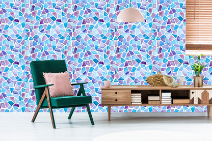 Wallpaper Geometric Mosaic For Living Room, Office