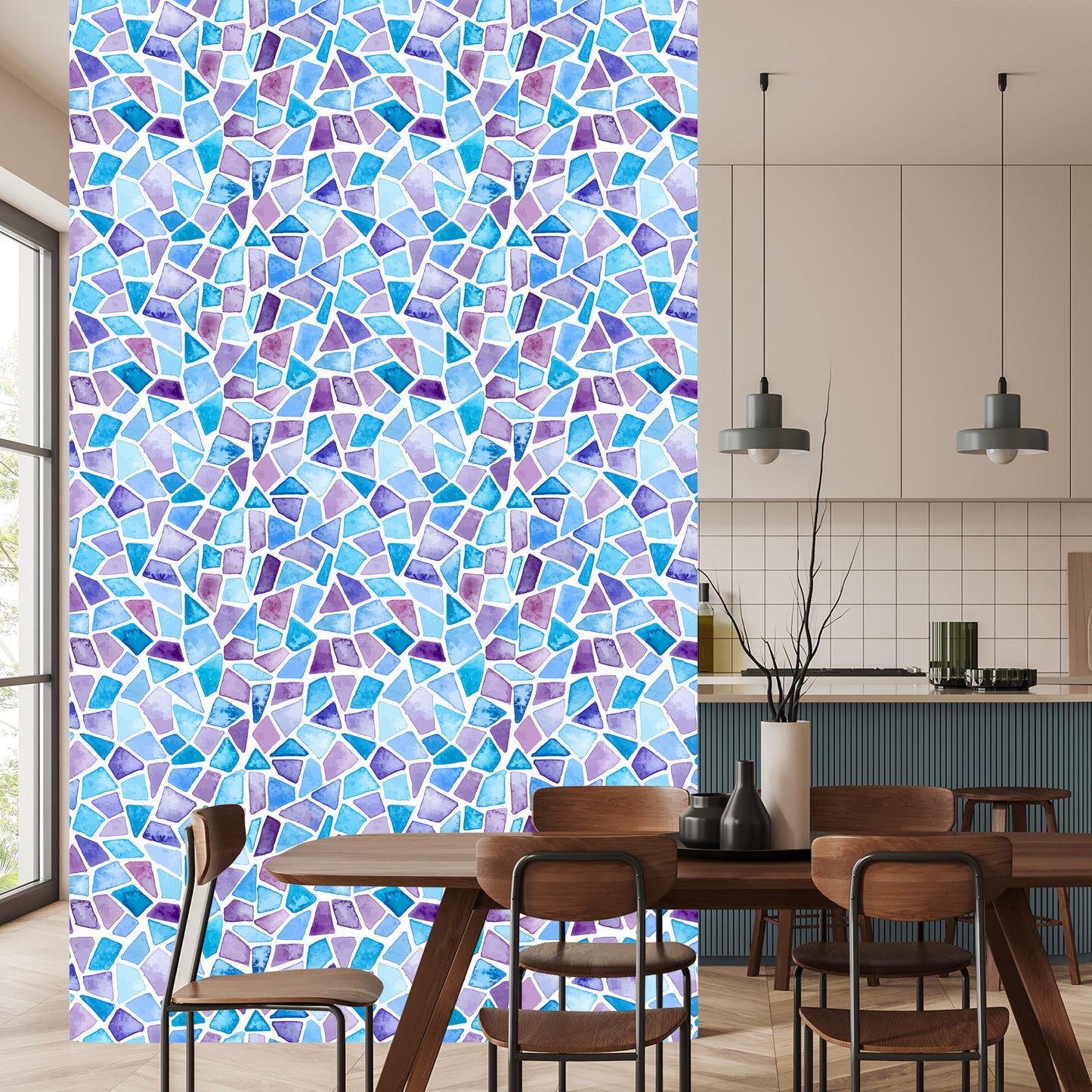 Wallpaper Geometric Mosaic For Living Room, Office