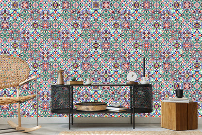 Wallpaper For Dining Room Mosaic Patterns Imitation Tiles