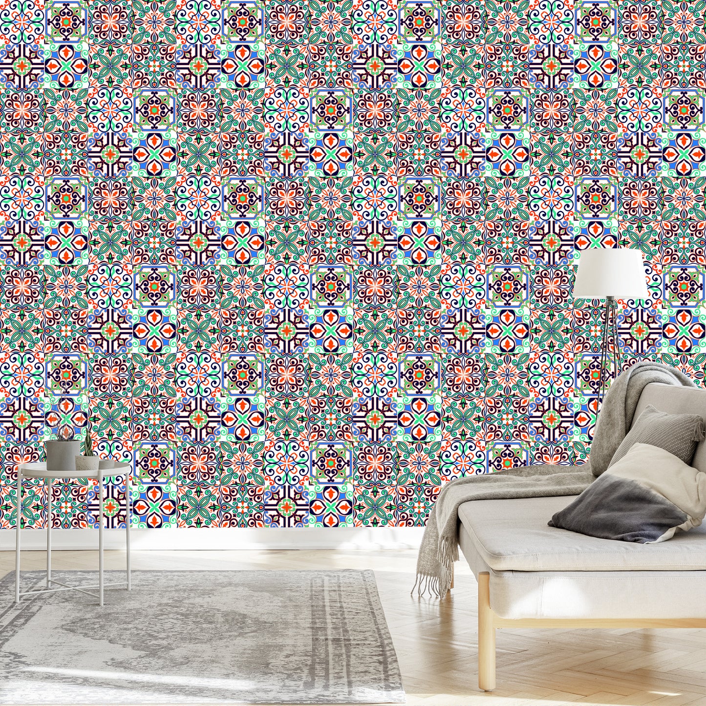 Wallpaper For Dining Room Mosaic Patterns Imitation Tiles