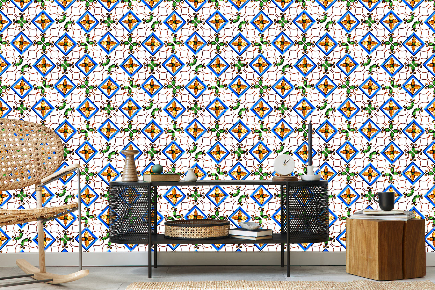 Wallpaper For Dining Room Kitchen Oriental Mosaic Patterns