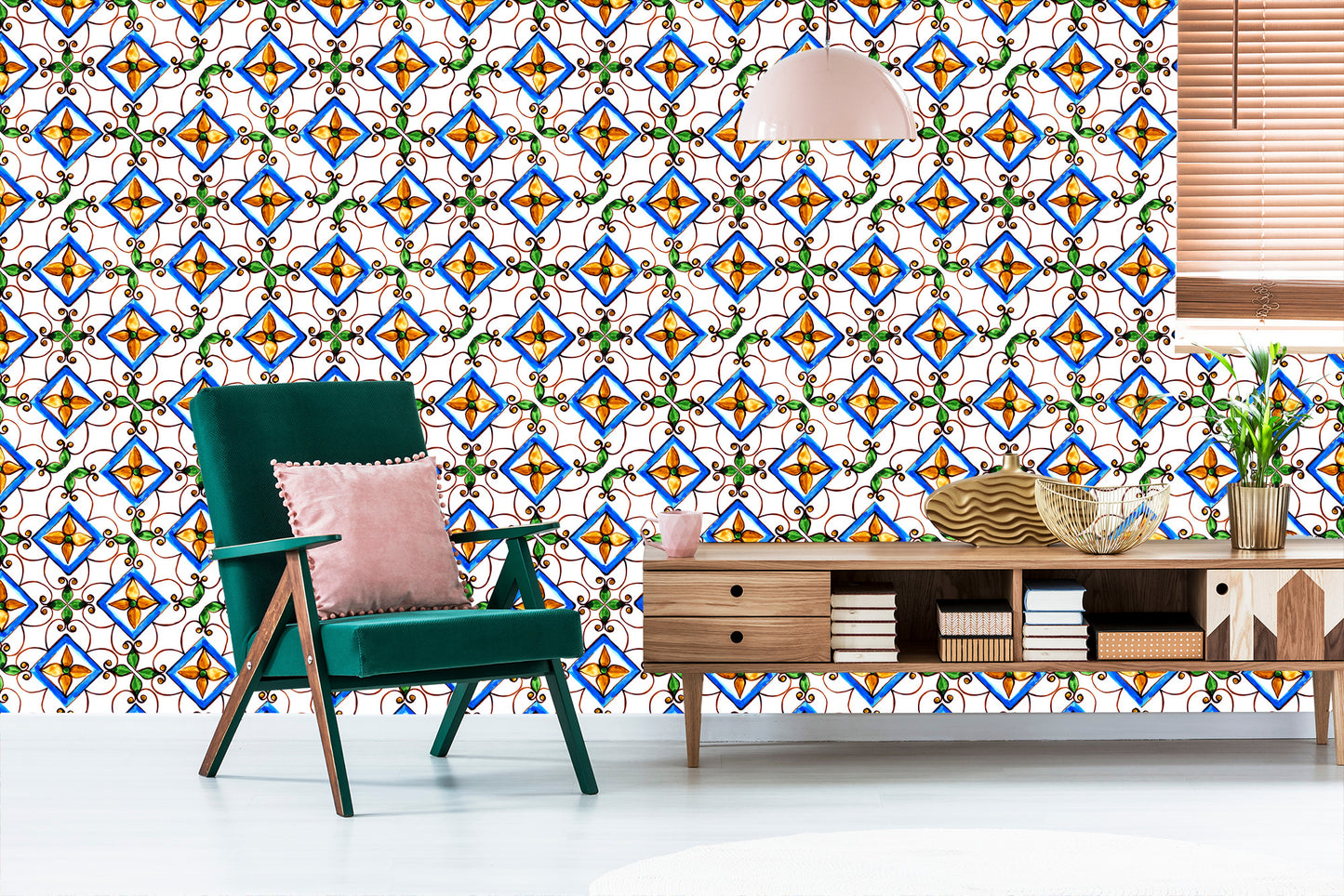 Wallpaper For Dining Room Kitchen Oriental Mosaic Patterns