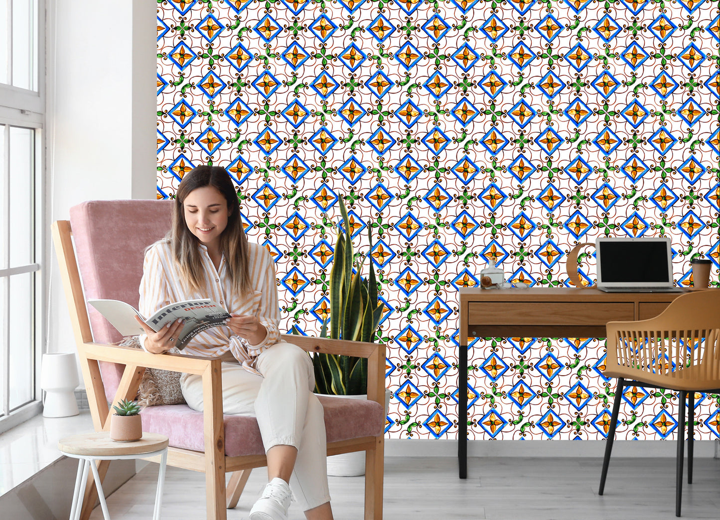 Wallpaper For Dining Room Kitchen Oriental Mosaic Patterns