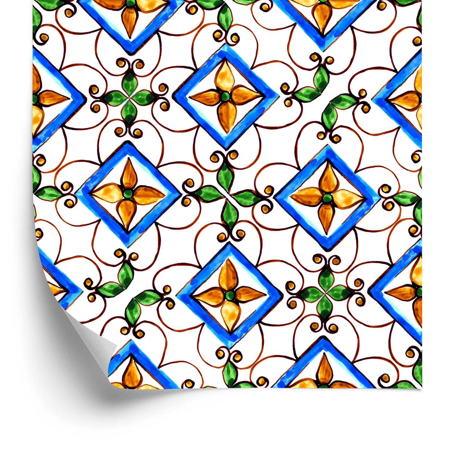 Wallpaper For Dining Room Kitchen Oriental Mosaic Patterns