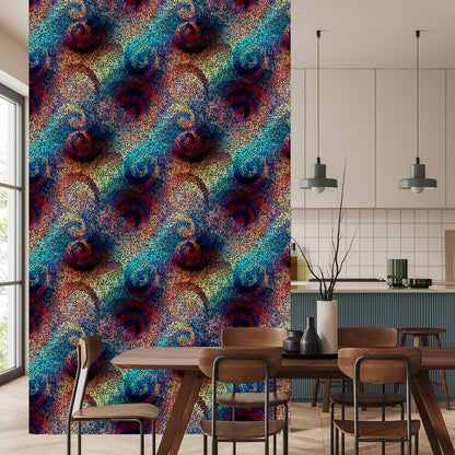 Wallpaper Wall Colorful Mosaic Patterns Dining Room