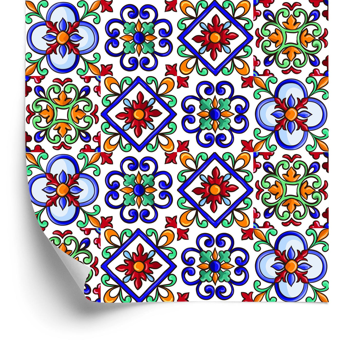 Wallpaper For Kitchen Dining Room Colorful Mosaic Patterns
