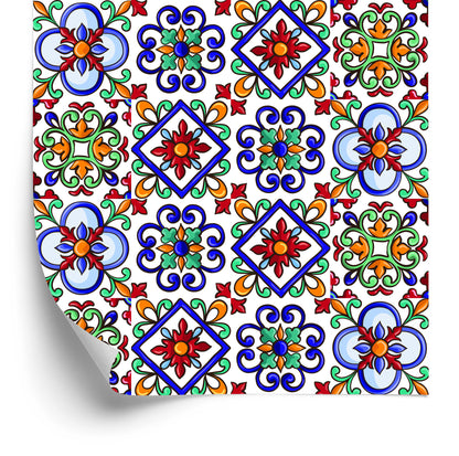 Wallpaper For Kitchen Dining Room Colorful Mosaic Patterns