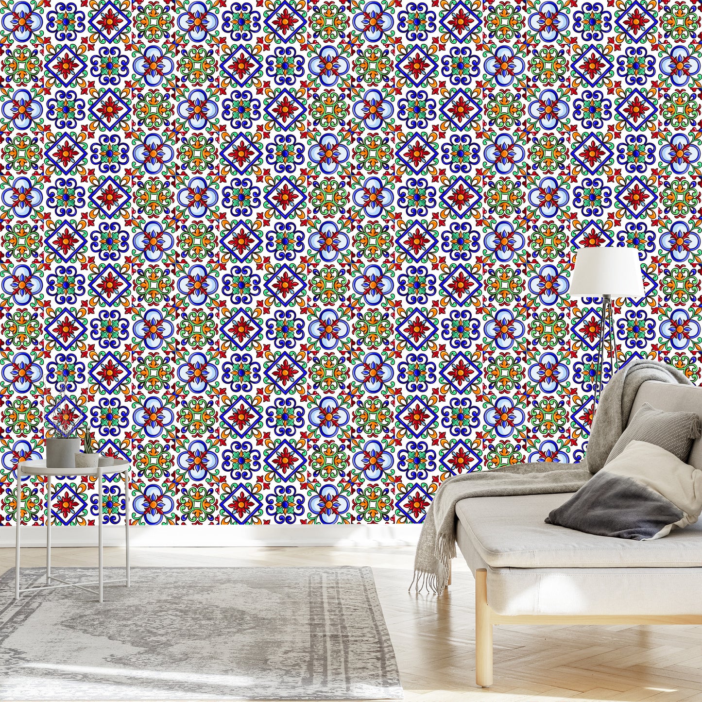 Wallpaper For Kitchen Dining Room Colorful Mosaic Patterns