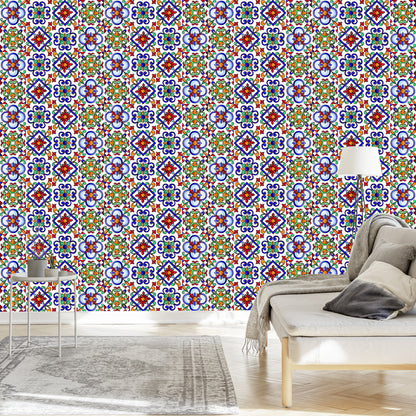 Wallpaper For Kitchen Dining Room Colorful Mosaic Patterns