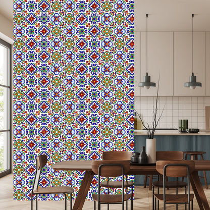 Wallpaper For Kitchen Dining Room Colorful Mosaic Patterns