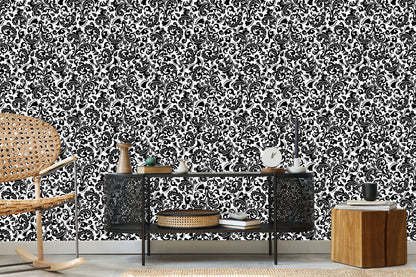 Wallpaper Classic Black And White Ornaments