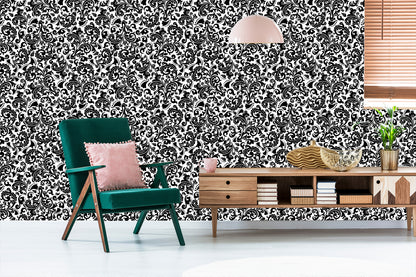 Wallpaper Classic Black And White Ornaments