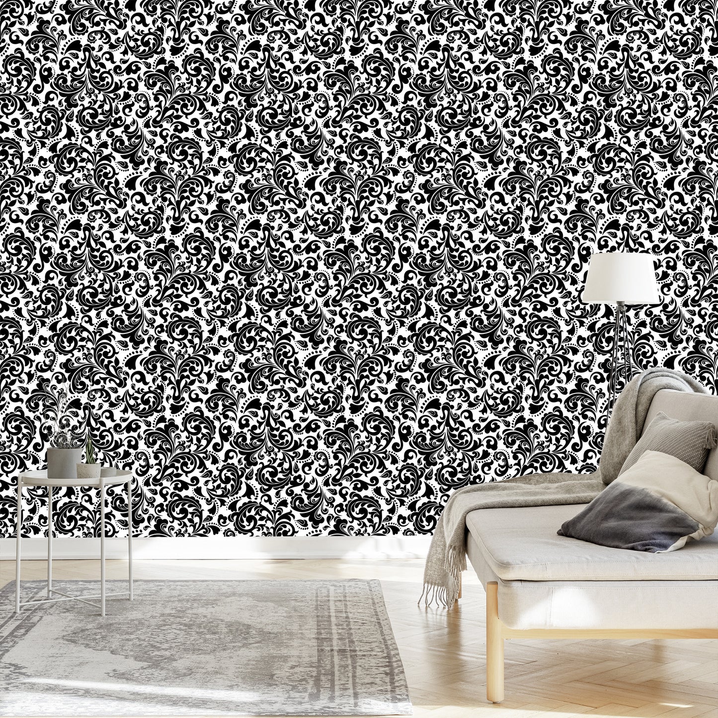 Wallpaper Classic Black And White Ornaments