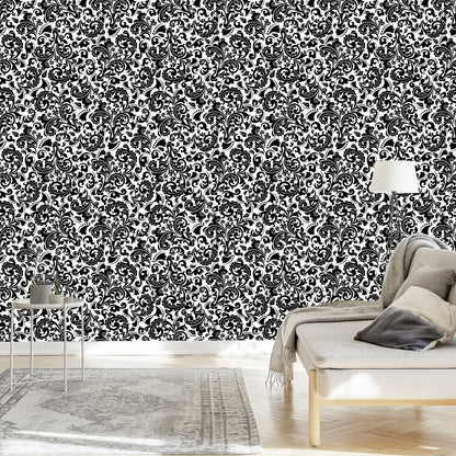 Wallpaper Classic Black And White Ornaments