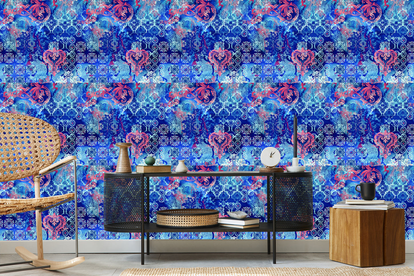 Wallpaper Ethnic Geometric Motifs