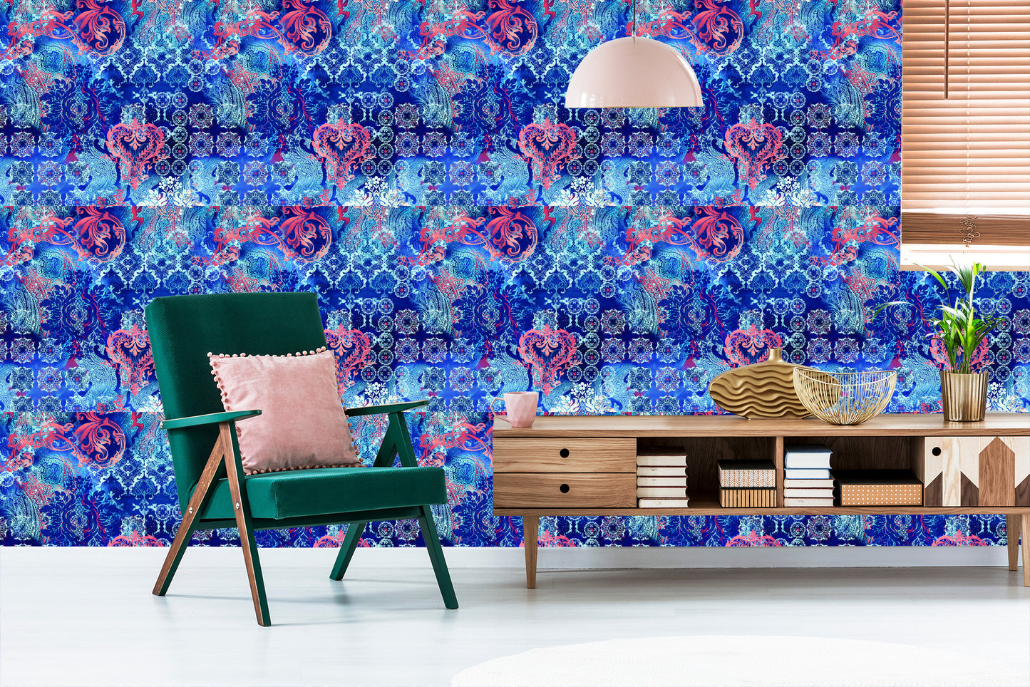 Wallpaper Ethnic Geometric Motifs