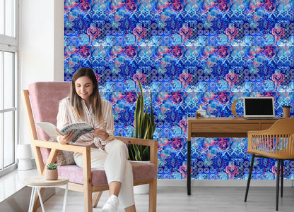Wallpaper Ethnic Geometric Motifs