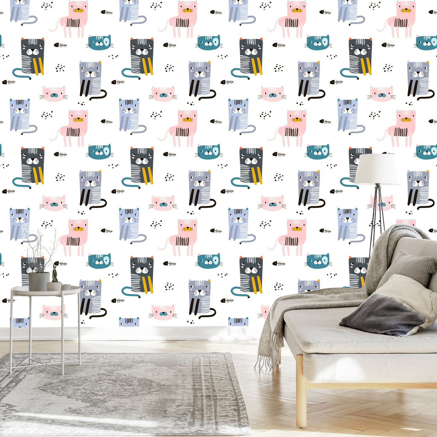 Wallpaper For Children Colorful Funny Kittens Fairy Tale 3D