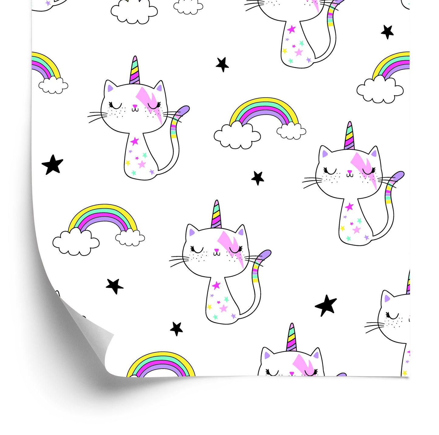 Wallpaper For Children - Little Colorful Cats