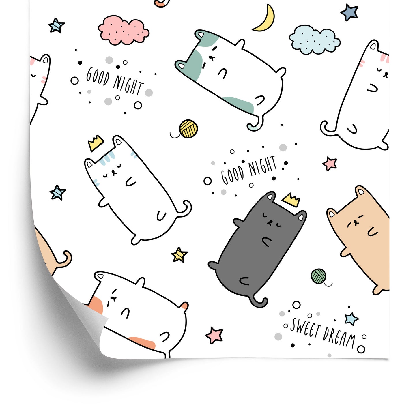 Wallpaper For Children - Sleeping Cats