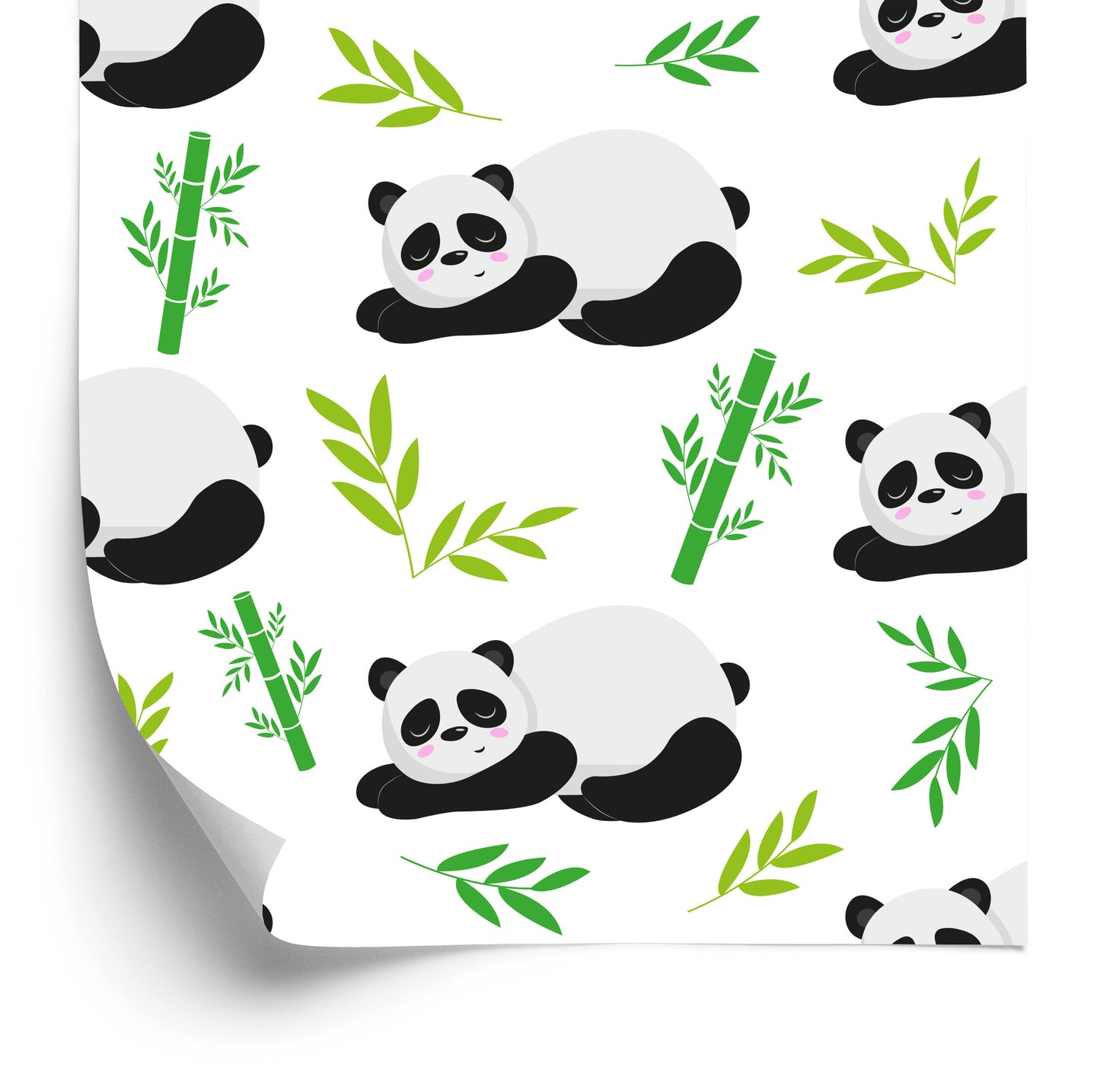 Wallpaper For Children - Sleeping Pandas Among Bamboos
