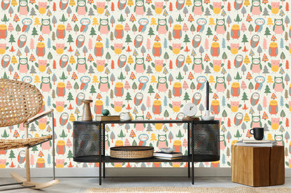 Wallpaper For Children - Sleeping Owls