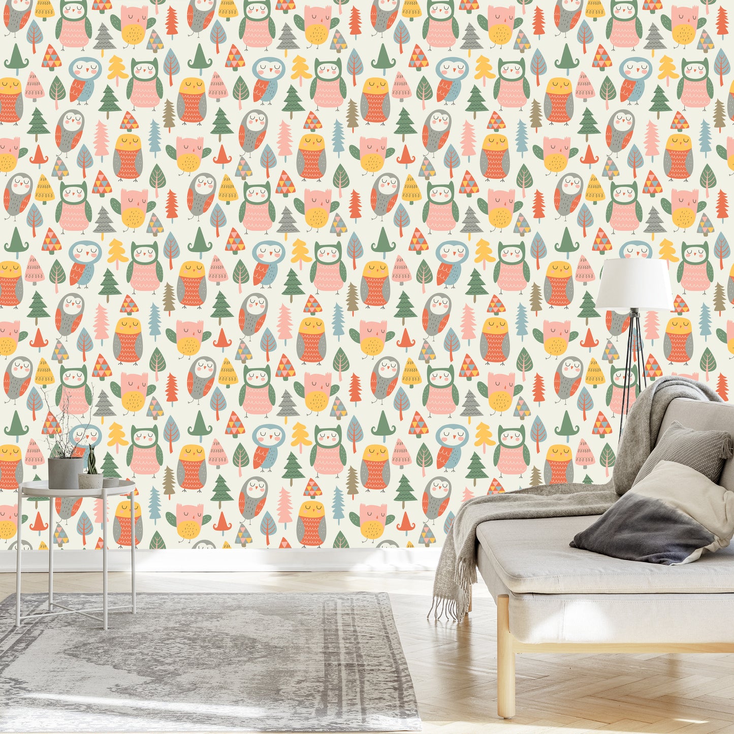 Wallpaper For Children - Sleeping Owls