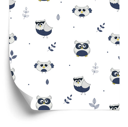 Wallpaper Owls With Leaves In The Background