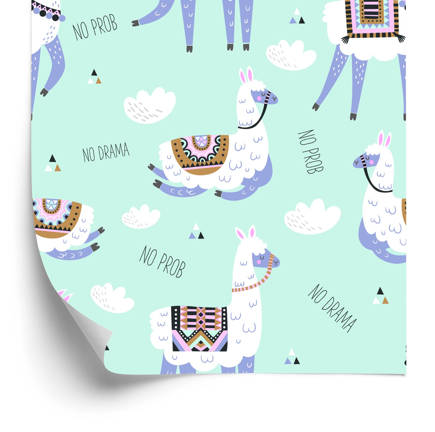 Wallpaper Animals With Lamas For A Baby's Room