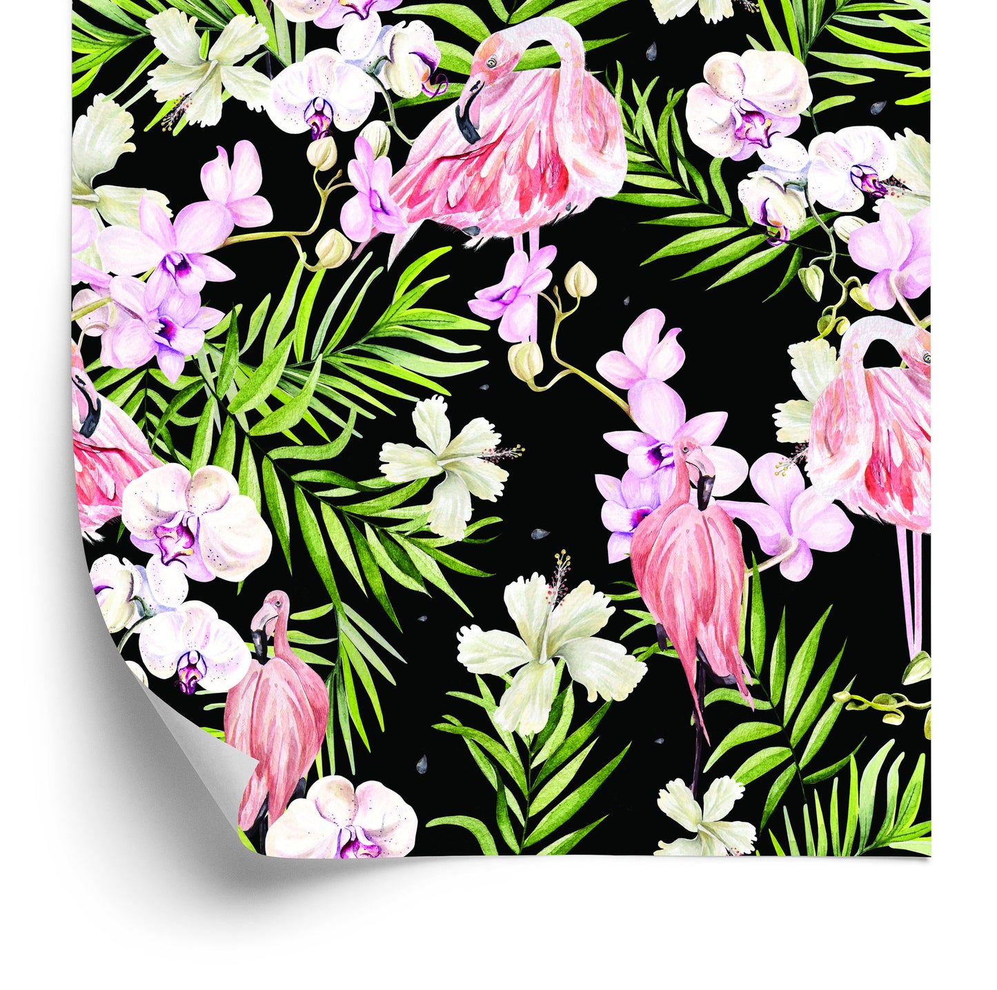 Wallpaper For The Living Room Flamingos Flowers Leaves Greenery