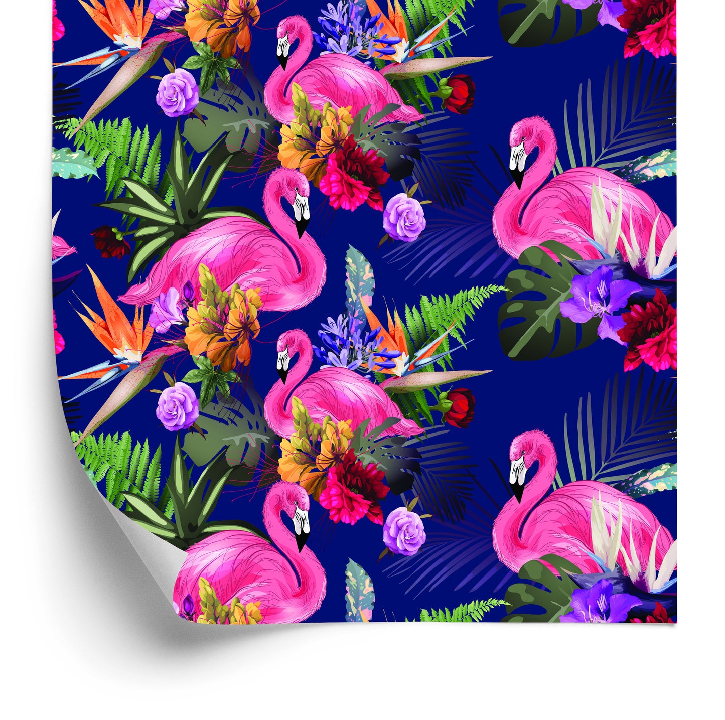 Wallpaper For Living Room Birds, Flamingos, Flowers, Plants