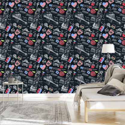 Wallpaper New York On The Black Plate