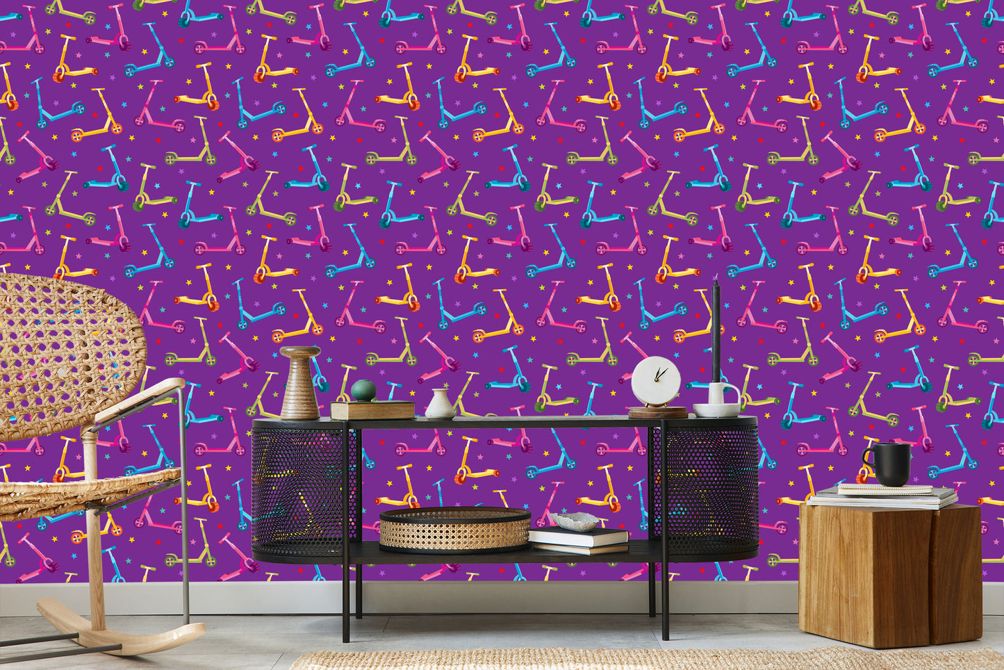 Wallpaper Colorful Scooters