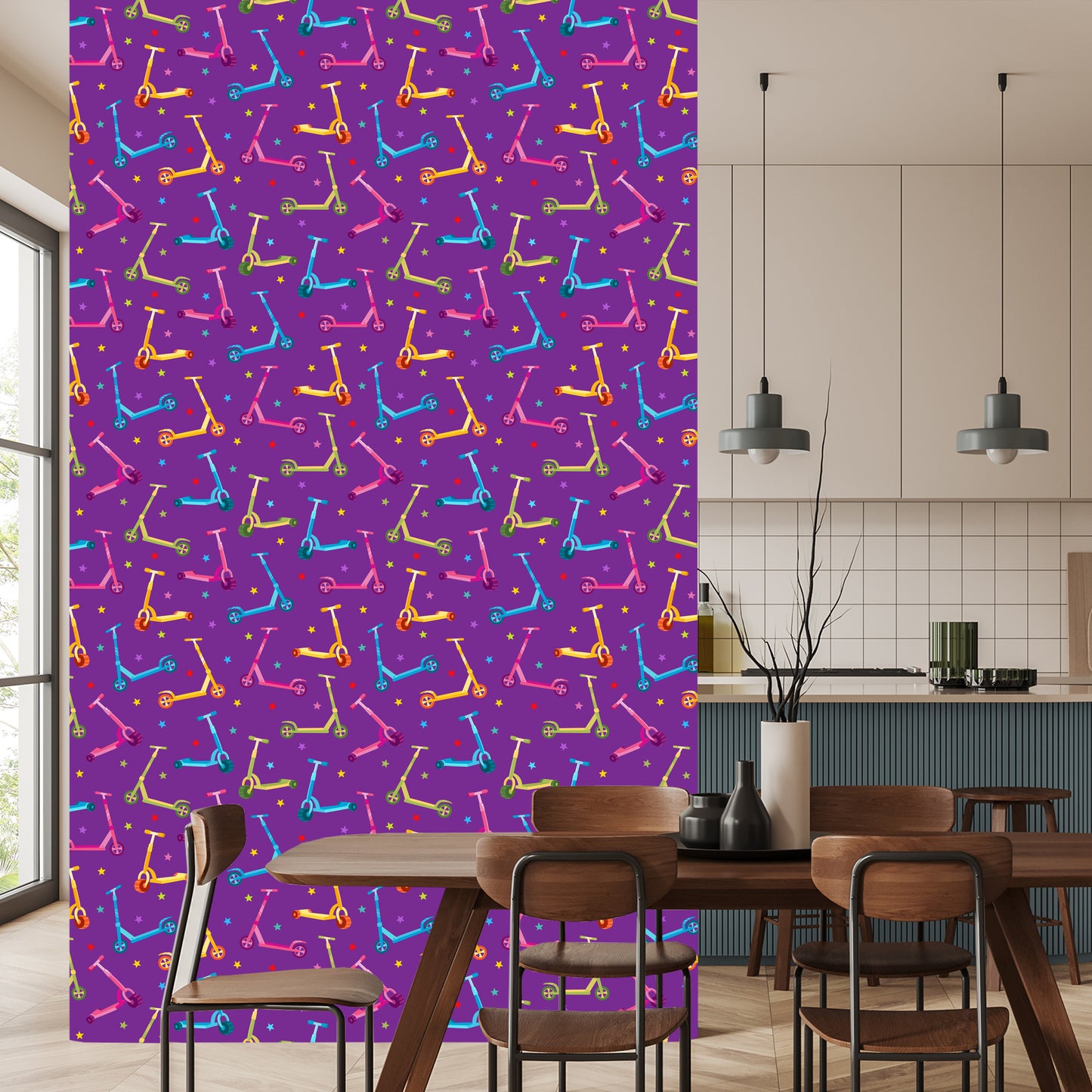 Wallpaper Colorful Scooters