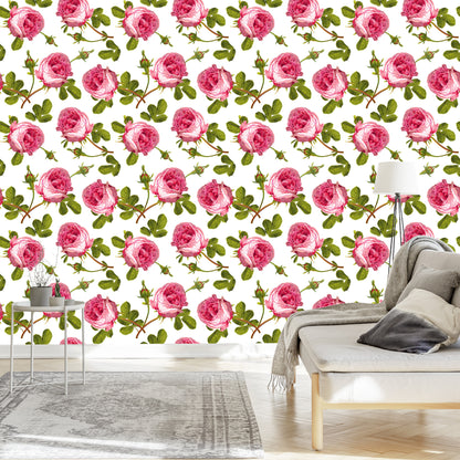 Wallpaper Roses With Leaves