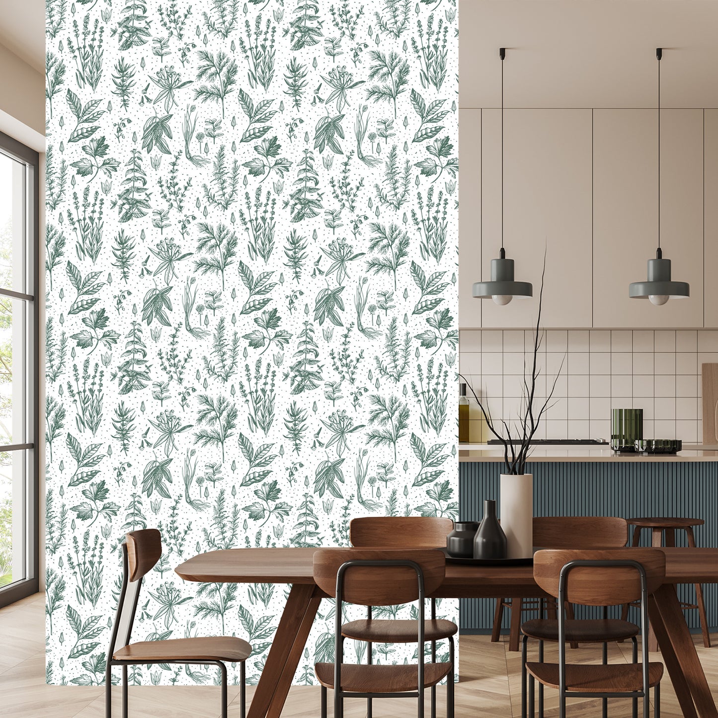 Wallpaper For Kitchen, Leaves, Plants, Herbs, Flowers