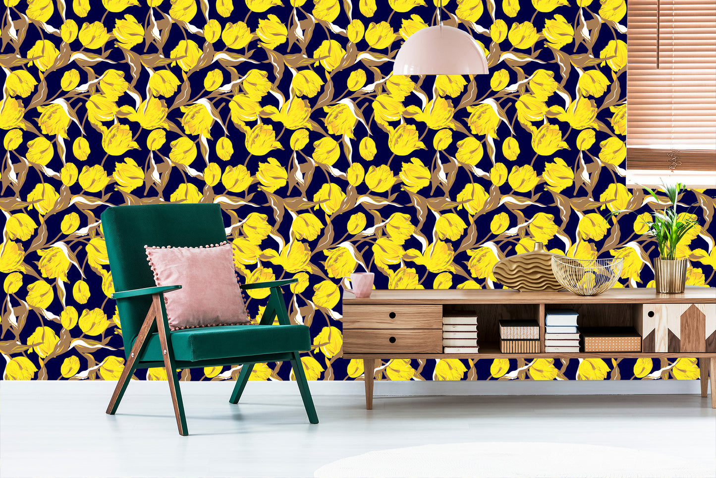 Wallpaper Yellow Tulips