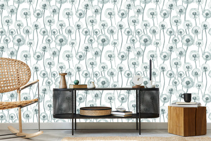 Wallpaper Dandelions Painted With Watercolor