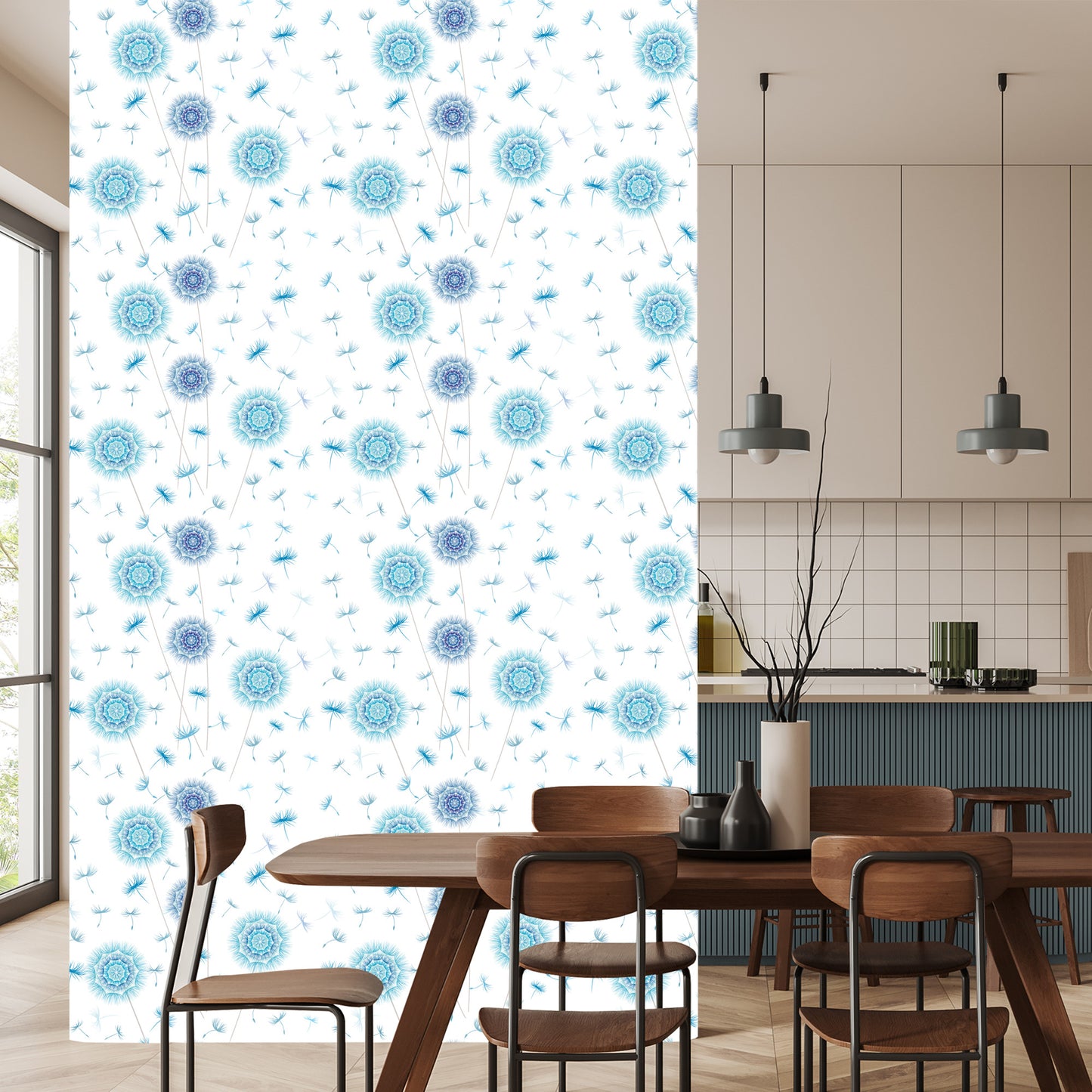 Wallpaper Dandelions In Ornaments