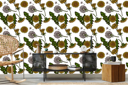 Wallpaper Blooming Dandelions