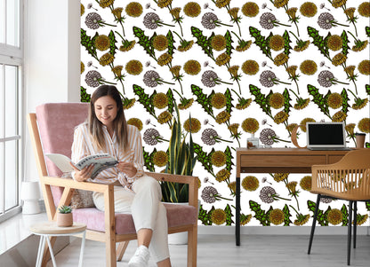 Wallpaper Blooming Dandelions
