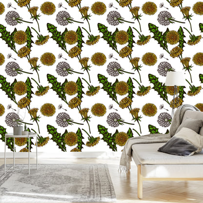 Wallpaper Blooming Dandelions