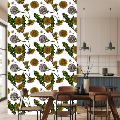 Wallpaper Blooming Dandelions